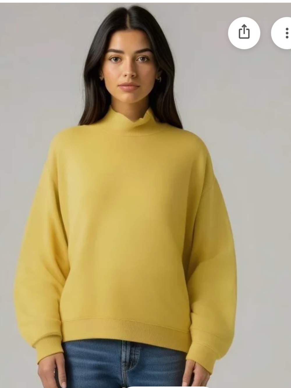 aerie Sunny Yellow Mock Neck Pullover